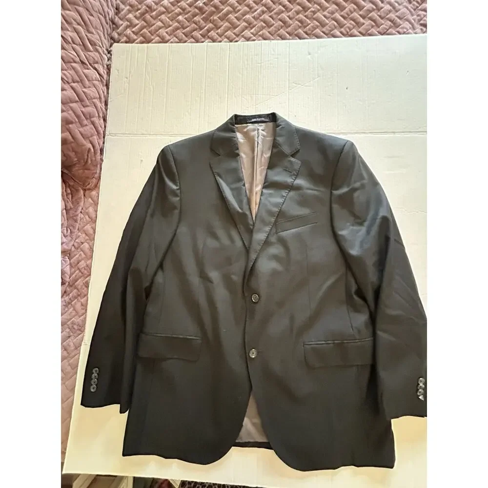 Cremieux Loro Piana Super 130s Wool Blazer Mens Sz 43R Black Solid Sports Coat